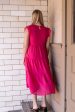 Krysta Smocked Tiered Midi Dress | Fuchsia Sale