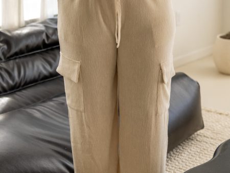 Danielle Knit Wide Leg Pants | Taupe Online Sale