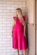 Krysta Smocked Tiered Midi Dress | Fuchsia Sale