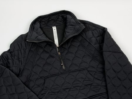 Scuba Oversized Quilted Half Zip | Black Supply