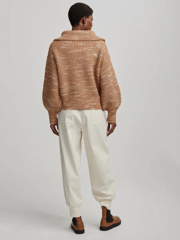 Ridley Dalmatian Half-Zip Knit | Golden Bronze Egret Online Sale