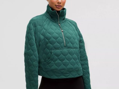 Scuba Oversized Quilted Half Zip | Storm Teal Hot on Sale