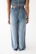 Tiffany High Waisted Pleated Wide Leg Pant | Chambray Hot on Sale