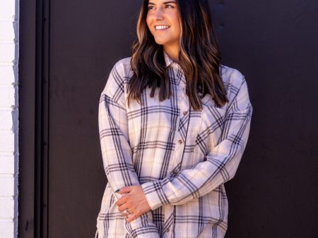 Alessia Oversized Flannel | Grey Sale