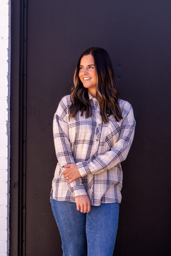 Alessia Oversized Flannel | Grey Sale