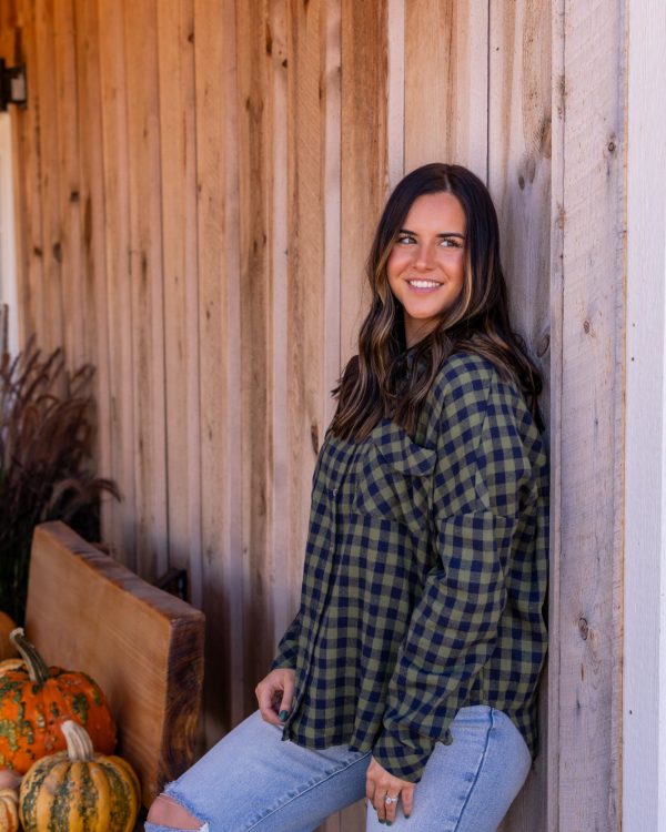 Presley Oversized Plaid Flannel | Forest Green For Cheap