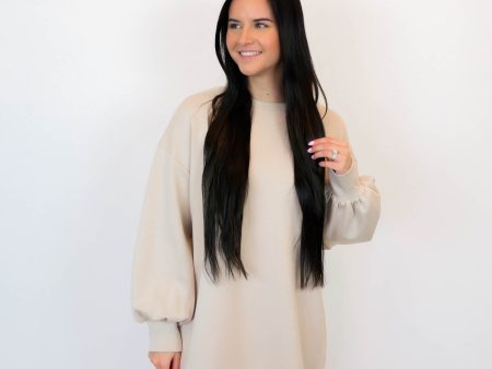 Megan Long Sleeve Dress | Taupe Online Sale