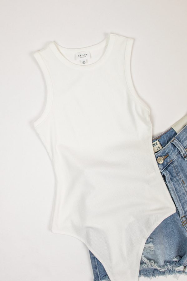 Mae Round Neck Bodysuit | White on Sale