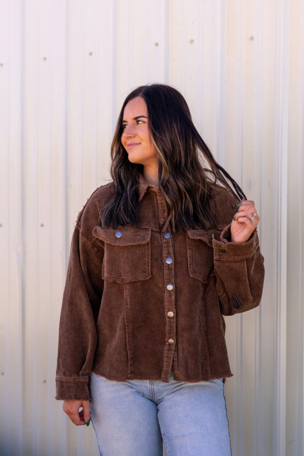 Sophia Corduroy Shacket | Brown Supply