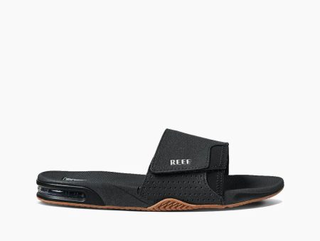 Reef Men s Fanning Slide | Black Silver on Sale