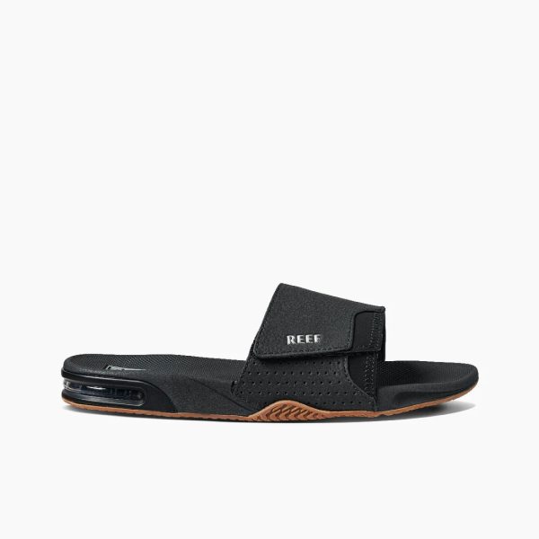 Reef Men s Fanning Slide | Black Silver on Sale