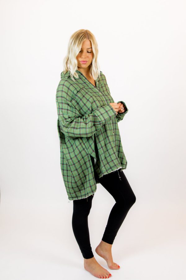 We The Free Cardiff Plaid Top | Green Combo Supply