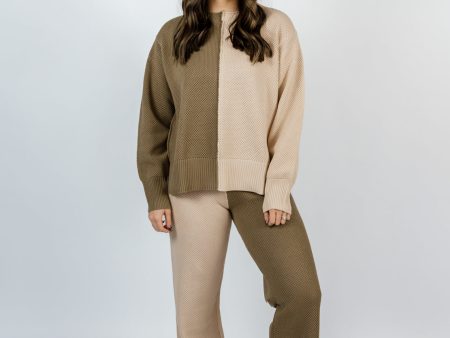 Kingsley Colorblock Sweater Set | Olive Beige For Discount