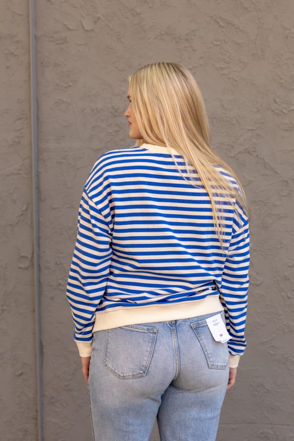 Darcie Striped Pullover | Blue Cream Supply