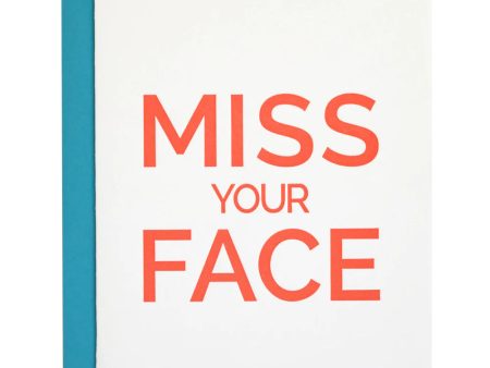 Miss Your Face Letterpress Card For Sale