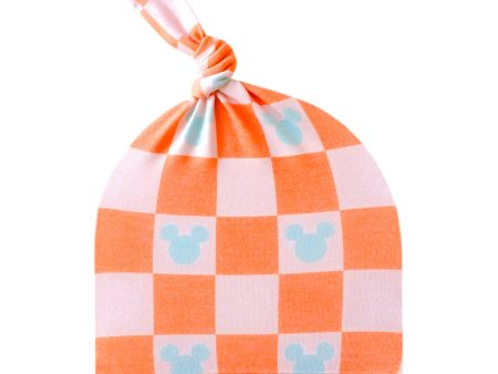 Copper Pearl Top Knot Hat | Mickey Mouse Checkered on Sale