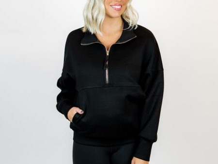 Kennedy Zip Up Pullover | Black For Cheap