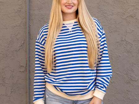 Darcie Striped Pullover | Blue Cream Supply