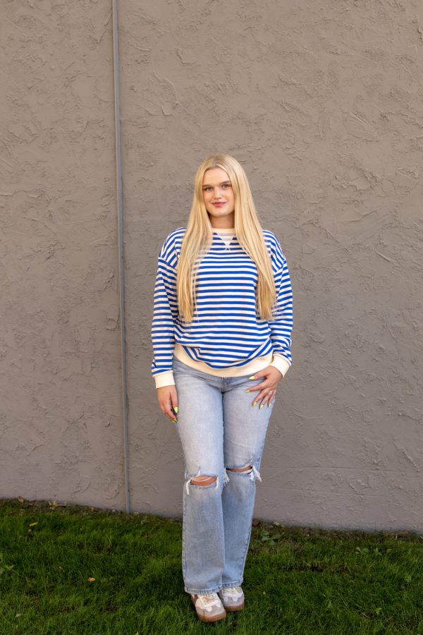 Darcie Striped Pullover | Blue Cream Supply