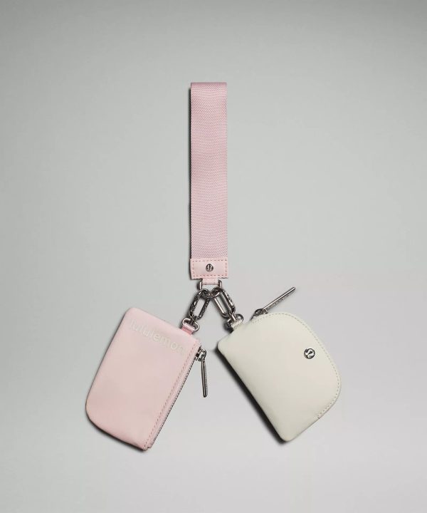 Dual Pouch Wristlet | Flush Pink Bone For Sale