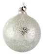 67297 Glass Ball White Iced 10cm on Sale