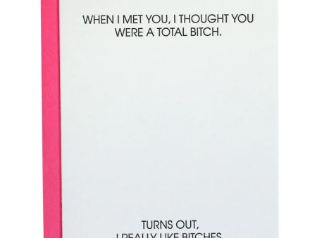 Total Bitch Letterpress Card For Cheap