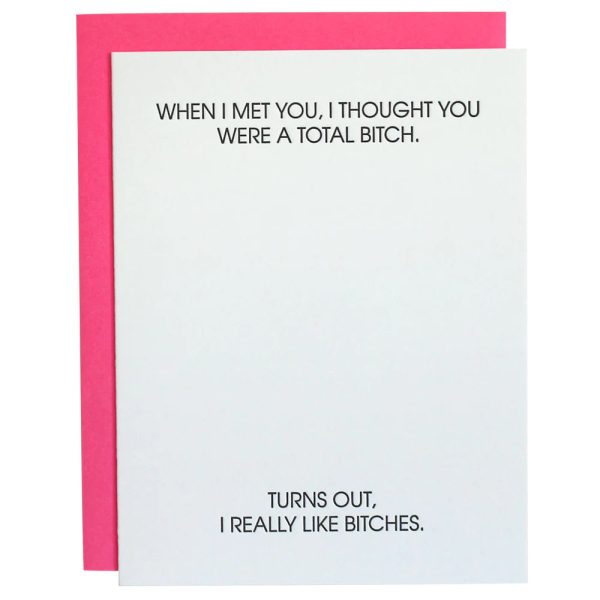 Total Bitch Letterpress Card For Cheap