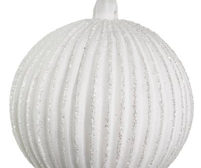 66285 Glass Ball Lined White Matte on Sale