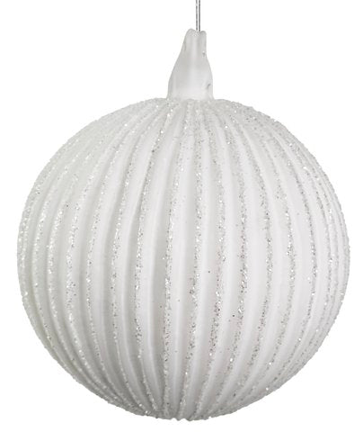 66285 Glass Ball Lined White Matte on Sale