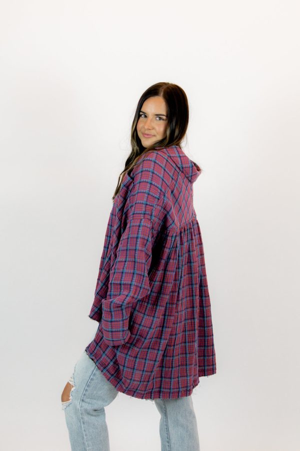 We The Free Cardiff Plaid Top | Purple Combo For Discount