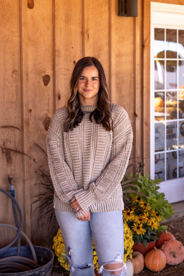 Abbie Two Tone Sweater | Olive Supply