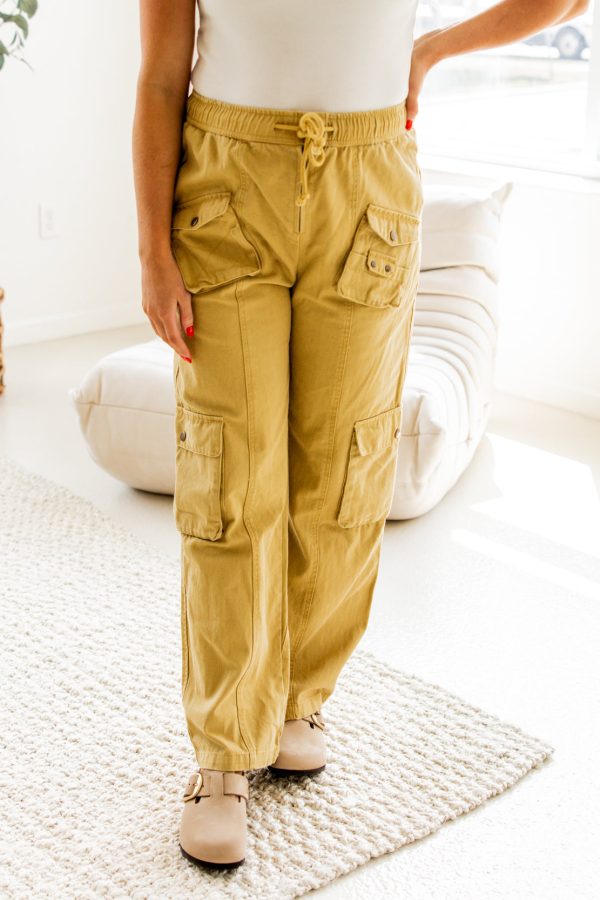 Freya Utility Cargo Pants | Mustard on Sale