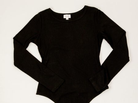 Gigi Long Sleeve Ribbed Bodysuit | Black Hot on Sale