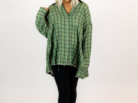 We The Free Cardiff Plaid Top | Green Combo Supply