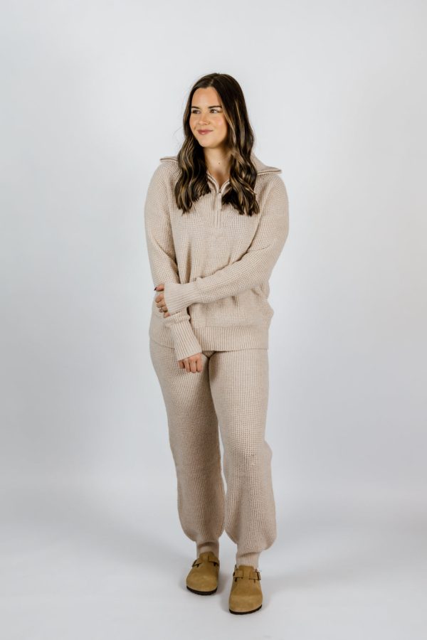 Brady Waffle Sweater Set | Oatmeal Cheap