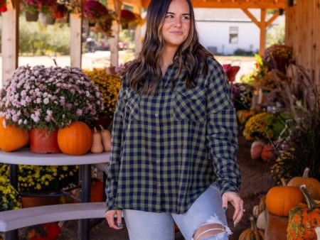 Presley Oversized Plaid Flannel | Forest Green For Cheap