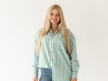 We The Free Freddie Striped Shirt | French Green Combo For Sale