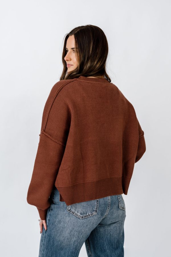 Daphne Cropped Sweater | Espresso Discount