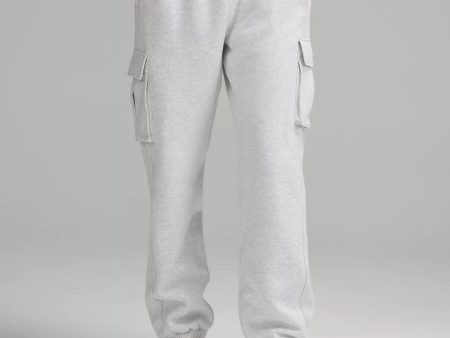 Scuba Oversized Mid Rise Cargo Jogger 31  | Heathered Core Ultra Light Grey Discount