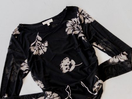 Brielle Floral Mesh Top | Black For Sale