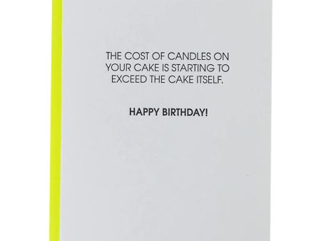 Cost Of Candles Letterpress Card Online Sale