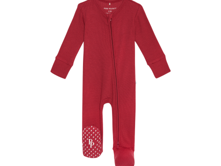 Posh Peannut Footie Zippered One Piece | Crimson Waffle Cheap