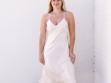 Andri Satin Midi Slip Dress | Pearl Fashion