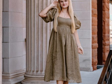 Paige Ruffled Midi Dress | Moss For Cheap