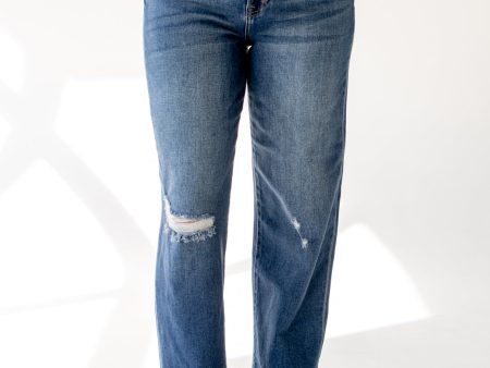 Tracey High Rise Relaxed Cropped Straight Jean | Dark on Sale