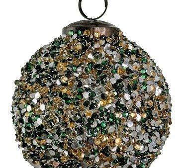 66791 Glass Beaded Ball Green Gold For Sale