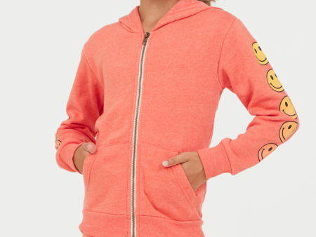 Smiley Sleeve Zip Hoodie Supply