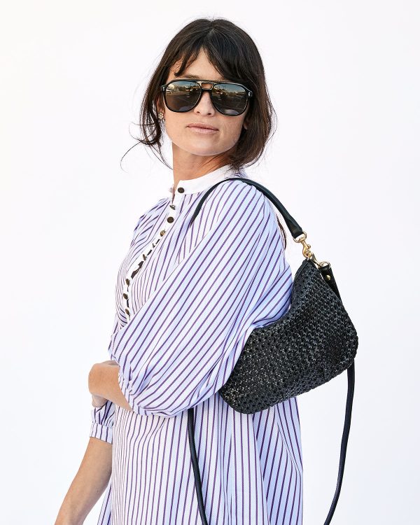 Petite Moyen Messenger in Black Rattan Supply