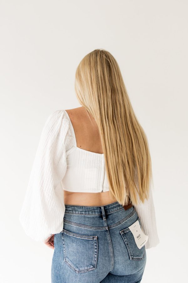 Ashley Cropped Corset Top | Off White Online