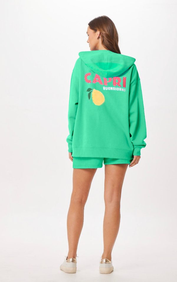 Surf Green Capri Jet Setter Surf Wash Zip Up Online now